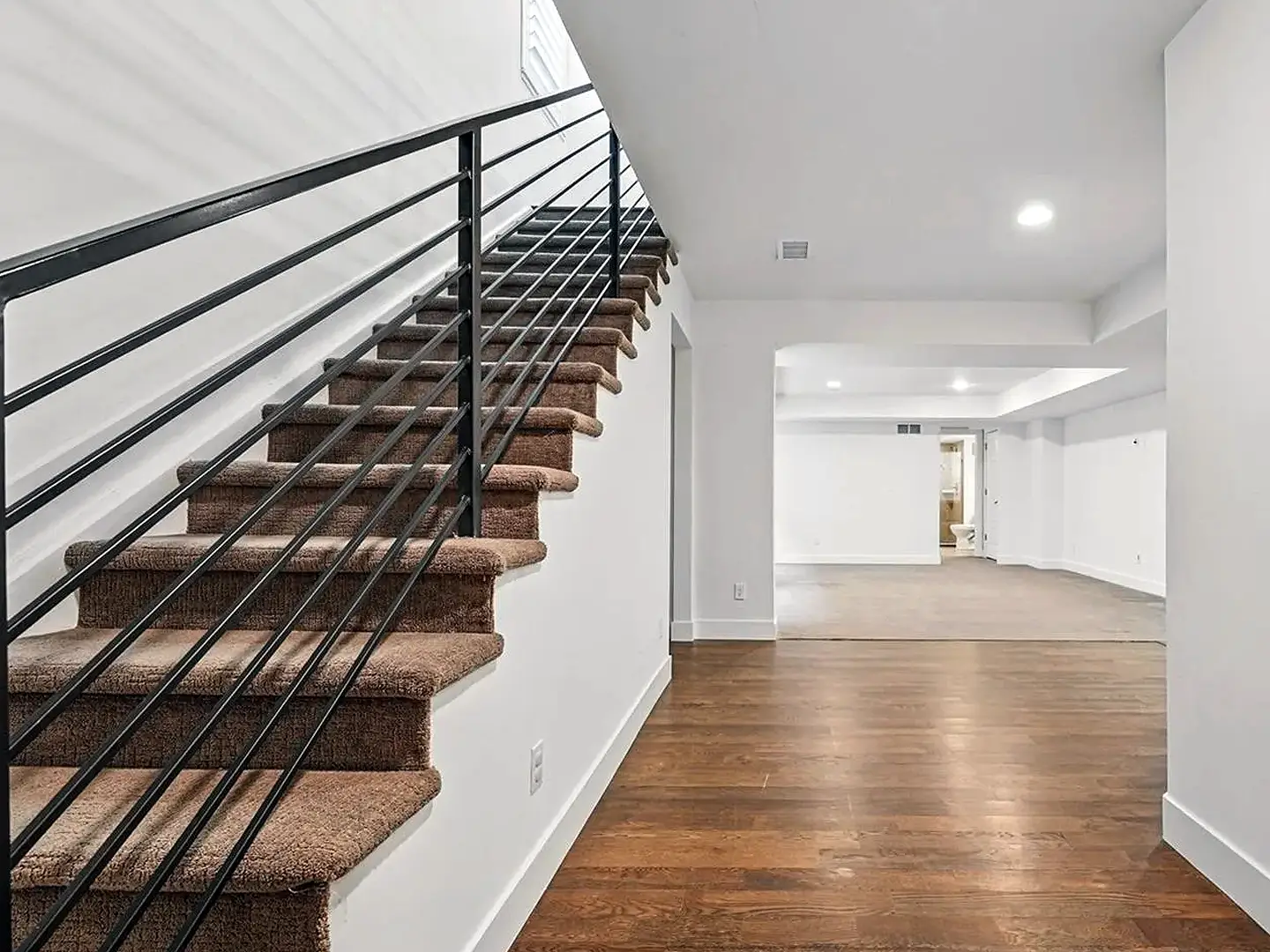 Basement Stairs finished- LVP flooring