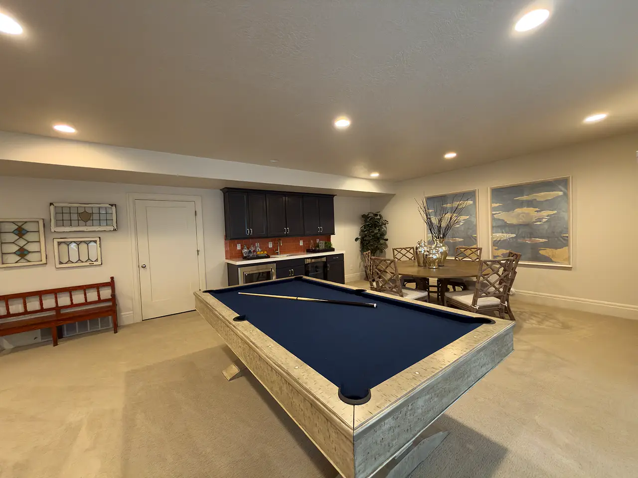 Basement Finishing Utah- family room with a pool table