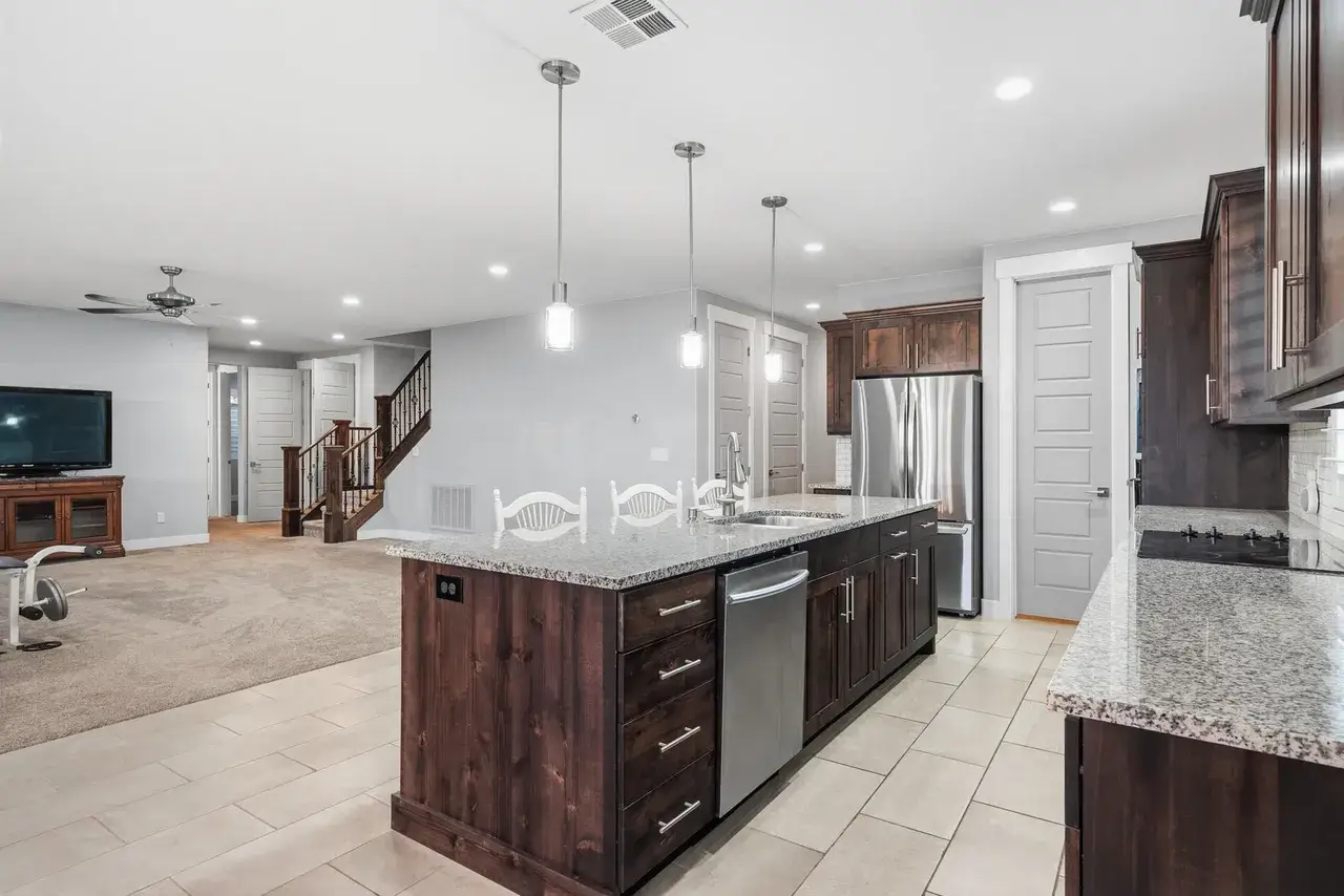 08262027 Draper Utah Basement Finishing- family room with a full kitchen